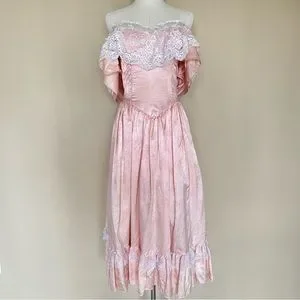 Gunne Sax | Dresses | Vintage Gunne Sax Pink Lace Romantic Victorian ...